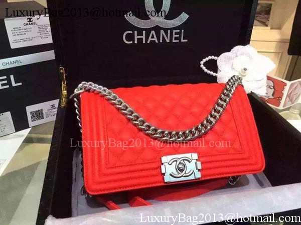 Chanel Boy Flap Shoulder Bags Deer Skin Leather A67086 Red Chanel Boy Flap Shoulder Bags Deer Skin Leather A67086 Red