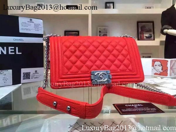 Chanel Boy Flap Shoulder Bags Deer Skin Leather A67086 Red Chanel Boy Flap Shoulder Bags Deer Skin Leather A67086 Red