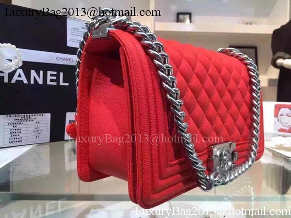 Chanel Boy Flap Shoulder Bags Deer Skin Leather A67086 Red Chanel Boy Flap Shoulder Bags Deer Skin Leather A67086 Red