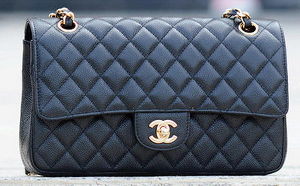 Chanel 2.55 Series Flap Bag Black Cannage Pattern A1112 Gold Chanel 2.55 Series Flap Bag Black Cannage Pattern A1112 Gold
