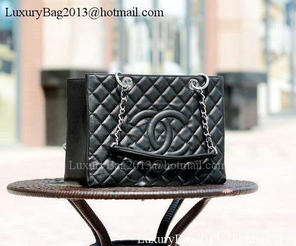 Chanel Classic Coco Bag Black GST Cannage Pattern A50995 Silver Chanel Classic Coco Bag Black GST Cannage Pattern A50995 Silver