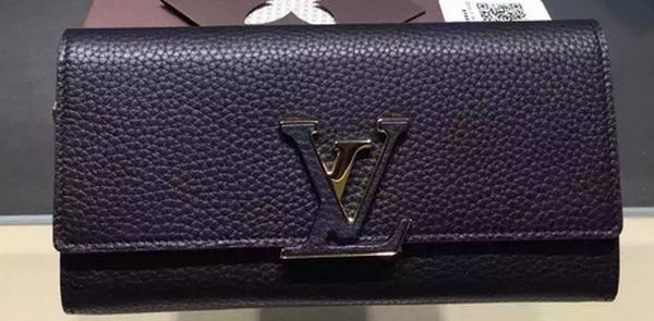 Louis Vuitton Litchi Leather LOUISE WALLET M60766 Black Louis Vuitton Litchi Leather LOUISE WALLET M60766 Black