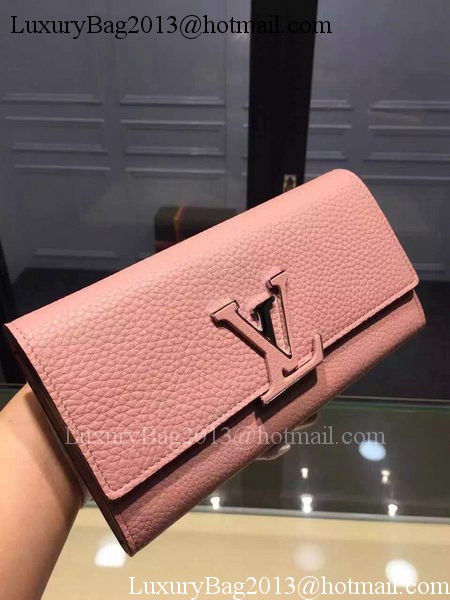 Louis Vuitton Litchi Leather LOUISE WALLET M60766 Pink Louis Vuitton Litchi Leather LOUISE WALLET M60766 Pink