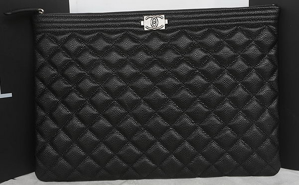 Boy Chanel Cannage Pattern Clutch A69254 Black Boy Chanel Cannage Pattern Clutch A69254 Black