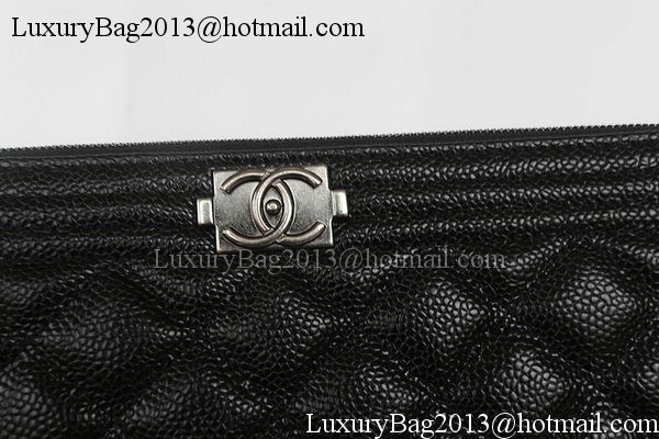 Boy Chanel Cannage Pattern Clutch A69254 Black Boy Chanel Cannage Pattern Clutch A69254 Black