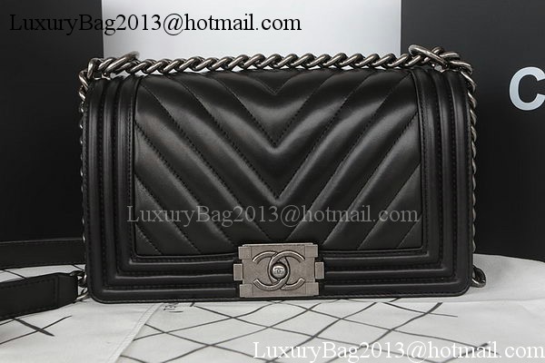 Boy Chanel Flap Bag Original Chevron Sheepskin A67025 Black Boy Chanel Flap Bag Original Chevron Sheepskin A67025 Black