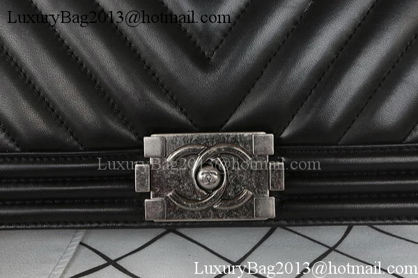 Boy Chanel Flap Bag Original Chevron Sheepskin A67025 Black Boy Chanel Flap Bag Original Chevron Sheepskin A67025 Black