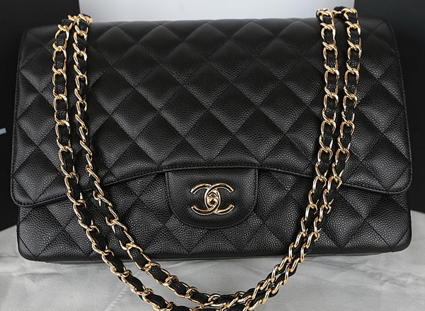 Chanel Classic Flap Bag Black Original Cannage Pattern CFA1116 Gold Chanel Classic Flap Bag Black Original Cannage Pattern CFA1116 Gold