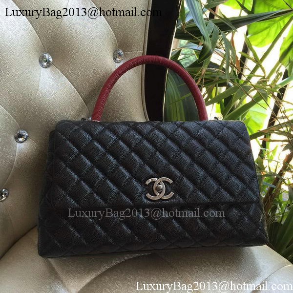 Chanel Classic Top Handle Bag Original Cannage Pattern A95168 Black&Red Chanel Classic Top Handle Bag Original Cannage Pattern A95168 Black&Red