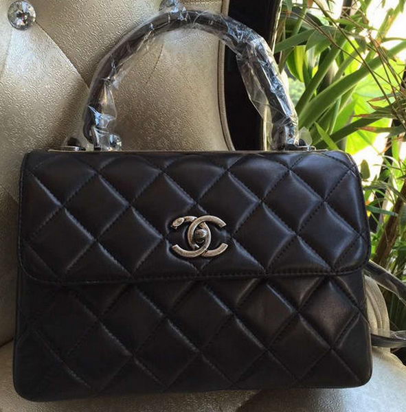 Chanel Classic Top Handle Bag Original Sheepskin Leather A92236 Black Chanel Classic Top Handle Bag Original Sheepskin Leather A92236 Black