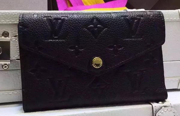 Louis Vuitton Monogram Empreinte SARAH WALLET M61184 Black Louis Vuitton Monogram Empreinte SARAH WALLET M61184 Black