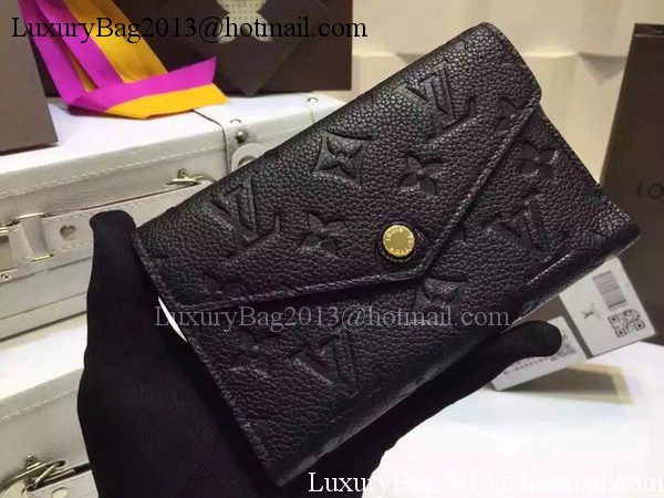 Louis Vuitton Monogram Empreinte SARAH WALLET M61184 Black Louis Vuitton Monogram Empreinte SARAH WALLET M61184 Black