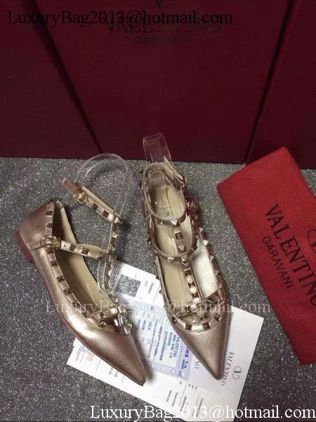 Valentino Leather Flat VT581 Gold Valentino Leather Flat VT581 Gold