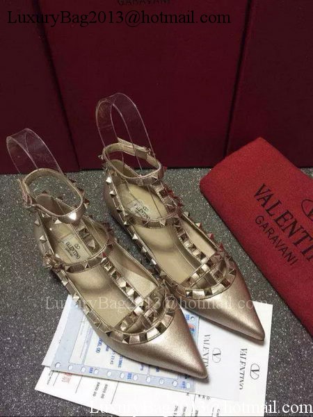 Valentino Leather Flat VT581 Gold Valentino Leather Flat VT581 Gold