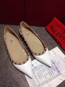 Valentino Leather Flat VT666 White Valentino Leather Flat VT666 White