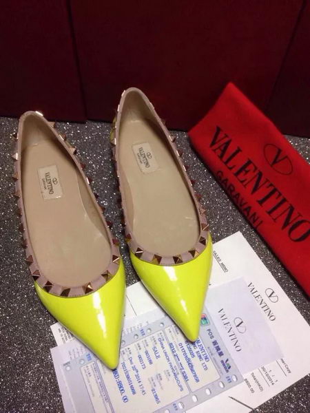 Valentino Leather Flat VT666 Yellow Valentino Leather Flat VT666 Yellow