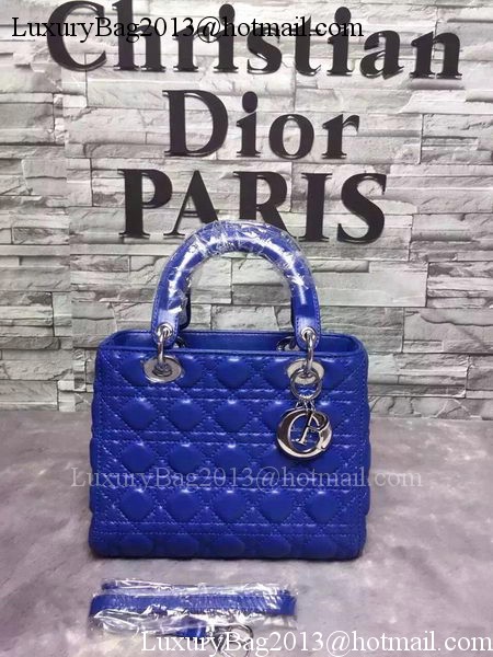 Dior Small Lady Dior Bag Sheepskin Leather CD6322 Blue Dior Small Lady Dior Bag Sheepskin Leather CD6322 Blue
