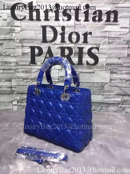 Dior Small Lady Dior Bag Sheepskin Leather CD6322 Blue Dior Small Lady Dior Bag Sheepskin Leather CD6322 Blue