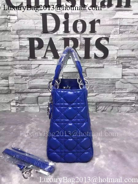 Dior Small Lady Dior Bag Sheepskin Leather CD6322 Blue Dior Small Lady Dior Bag Sheepskin Leather CD6322 Blue
