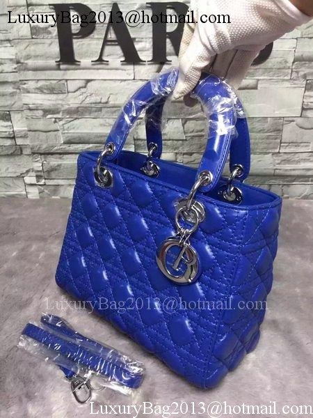 Dior Small Lady Dior Bag Sheepskin Leather CD6322 Blue Dior Small Lady Dior Bag Sheepskin Leather CD6322 Blue