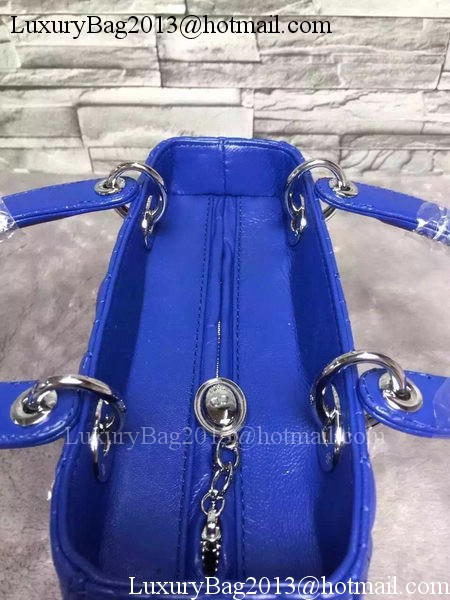 Dior Small Lady Dior Bag Sheepskin Leather CD6322 Blue Dior Small Lady Dior Bag Sheepskin Leather CD6322 Blue