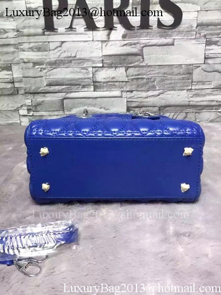 Dior Small Lady Dior Bag Sheepskin Leather CD6322 Blue Dior Small Lady Dior Bag Sheepskin Leather CD6322 Blue