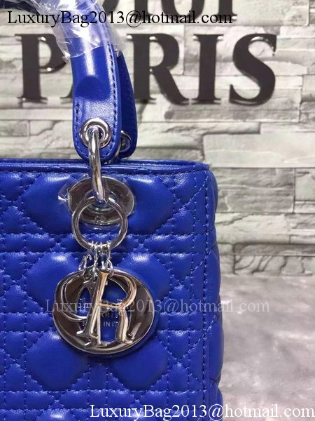Dior Small Lady Dior Bag Sheepskin Leather CD6322 Blue Dior Small Lady Dior Bag Sheepskin Leather CD6322 Blue