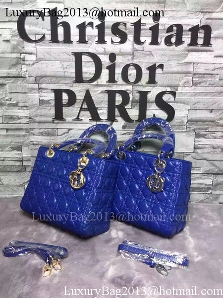 Dior Small Lady Dior Bag Sheepskin Leather CD6322 Blue Dior Small Lady Dior Bag Sheepskin Leather CD6322 Blue
