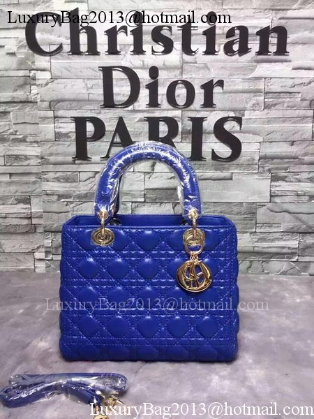 Dior Small Lady Dior Bag Sheepskin Leather CD6322 Blue Dior Small Lady Dior Bag Sheepskin Leather CD6322 Blue
