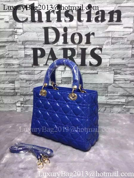 Dior Small Lady Dior Bag Sheepskin Leather CD6322 Blue Dior Small Lady Dior Bag Sheepskin Leather CD6322 Blue