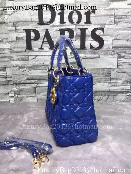 Dior Small Lady Dior Bag Sheepskin Leather CD6322 Blue Dior Small Lady Dior Bag Sheepskin Leather CD6322 Blue