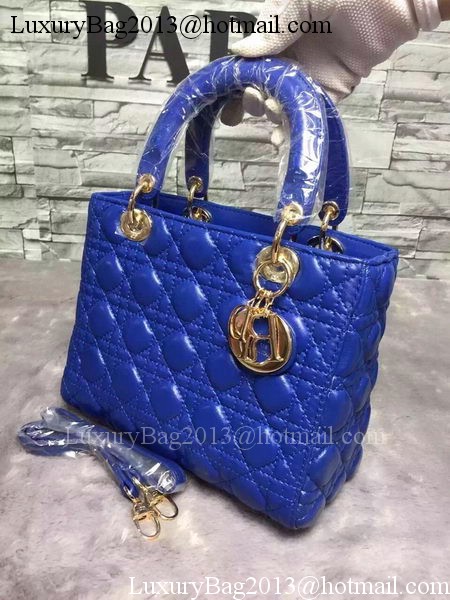 Dior Small Lady Dior Bag Sheepskin Leather CD6322 Blue Dior Small Lady Dior Bag Sheepskin Leather CD6322 Blue