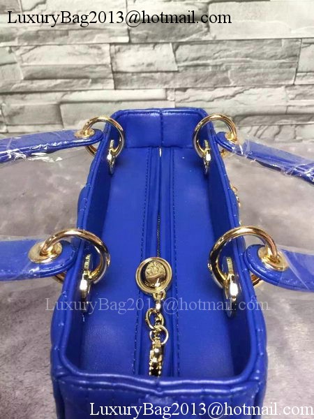Dior Small Lady Dior Bag Sheepskin Leather CD6322 Blue Dior Small Lady Dior Bag Sheepskin Leather CD6322 Blue