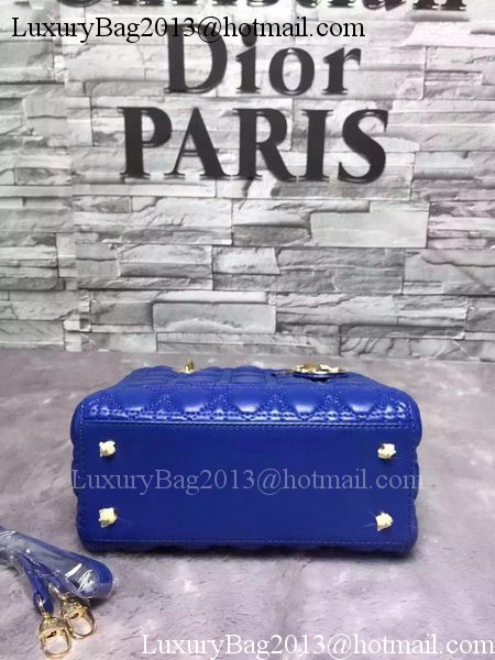 Dior Small Lady Dior Bag Sheepskin Leather CD6322 Blue Dior Small Lady Dior Bag Sheepskin Leather CD6322 Blue