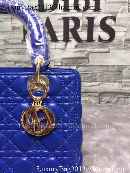 Dior Small Lady Dior Bag Sheepskin Leather CD6322 Blue Dior Small Lady Dior Bag Sheepskin Leather CD6322 Blue