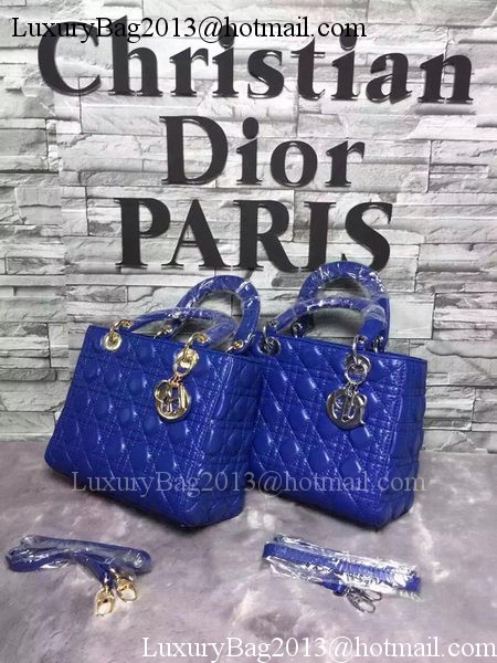 Dior Small Lady Dior Bag Sheepskin Leather CD6322 Blue Dior Small Lady Dior Bag Sheepskin Leather CD6322 Blue