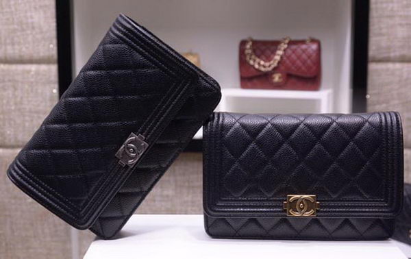 Boy Chanel mini Flap Bags Cannage Pattern A33815 Black Boy Chanel mini Flap Bags Cannage Pattern A33815 Black