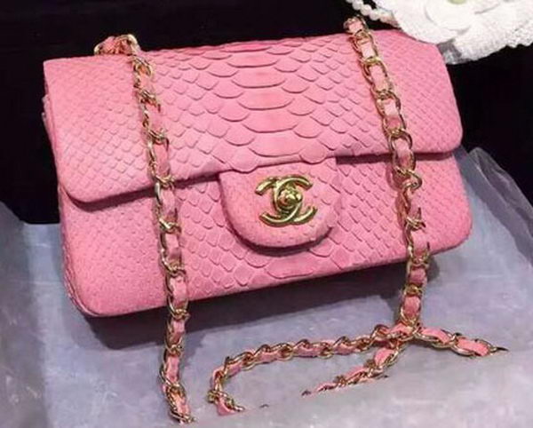 Chanel mini Classic Flap Bag Original Snake Leather A1116 Pink Chanel mini Classic Flap Bag Original Snake Leather A1116 Pink