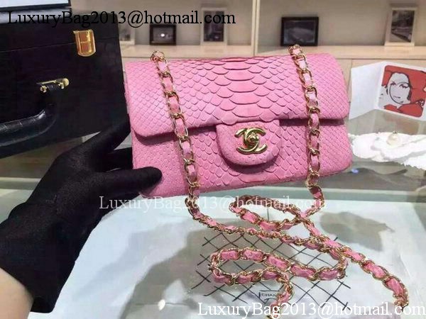 Chanel mini Classic Flap Bag Original Snake Leather A1116 Pink Chanel mini Classic Flap Bag Original Snake Leather A1116 Pink