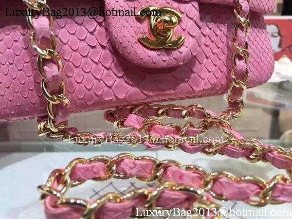 Chanel mini Classic Flap Bag Original Snake Leather A1116 Pink Chanel mini Classic Flap Bag Original Snake Leather A1116 Pink