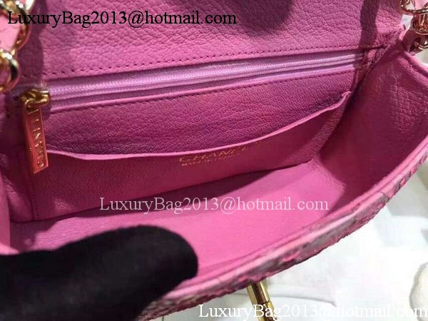 Chanel mini Classic Flap Bag Original Snake Leather A1116 Pink Chanel mini Classic Flap Bag Original Snake Leather A1116 Pink