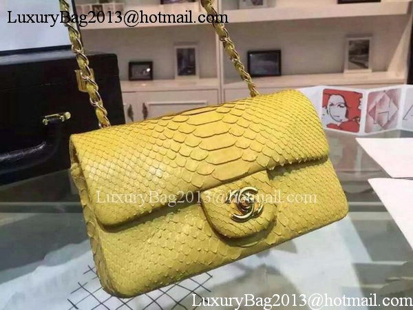 Chanel mini Classic Flap Bag Original Snake Leather A1116 Yellow Chanel mini Classic Flap Bag Original Snake Leather A1116 Yellow
