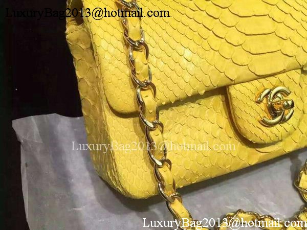 Chanel mini Classic Flap Bag Original Snake Leather A1116 Yellow Chanel mini Classic Flap Bag Original Snake Leather A1116 Yellow