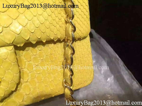 Chanel mini Classic Flap Bag Original Snake Leather A1116 Yellow Chanel mini Classic Flap Bag Original Snake Leather A1116 Yellow