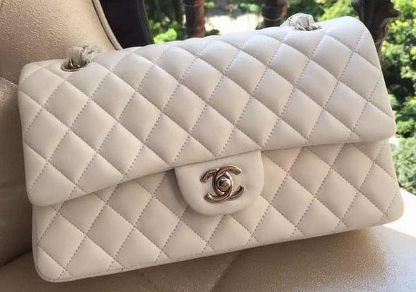 Chanel 2.55 Series Flap Bag Original Lambskin Leather A1112 White Chanel 2.55 Series Flap Bag Original Lambskin Leather A1112 White