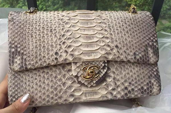 Chanel 2.55 Series Flap Bags OffWhite Pink Original Python Leather A1112SA Gold Chanel 2.55 Series Flap Bags OffWhite Pink Original Python Leather A1112SA Gold