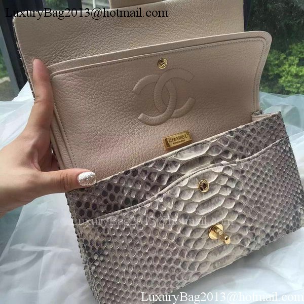 Chanel 2.55 Series Flap Bags OffWhite Pink Original Python Leather A1112SA Gold Chanel 2.55 Series Flap Bags OffWhite Pink Original Python Leather A1112SA Gold