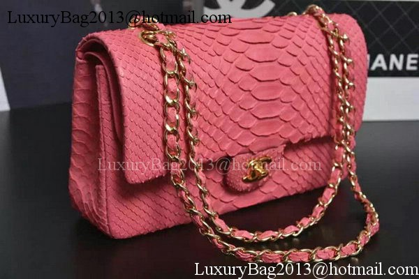 Chanel 2.55 Series Flap Bags Pink Original Python Leather A1112SA Gold Chanel 2.55 Series Flap Bags Pink Original Python Leather A1112SA Gold