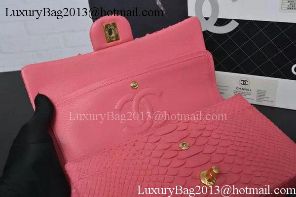 Chanel 2.55 Series Flap Bags Pink Original Python Leather A1112SA Gold Chanel 2.55 Series Flap Bags Pink Original Python Leather A1112SA Gold