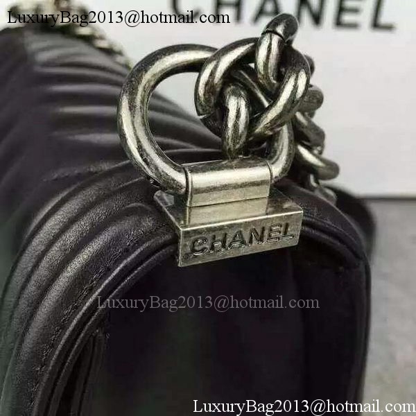 Boy Chanel Flap Bag Original Chevron Sheepskin Leather A5708 Black Boy Chanel Flap Bag Original Chevron Sheepskin Leather A5708 Black